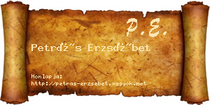Petrás Erzsébet névjegykártya